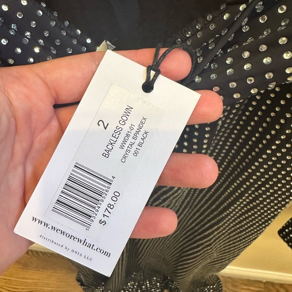 We Wore What Backless Crystal Spandex Gown Size 2 New - Picture 5 of 6